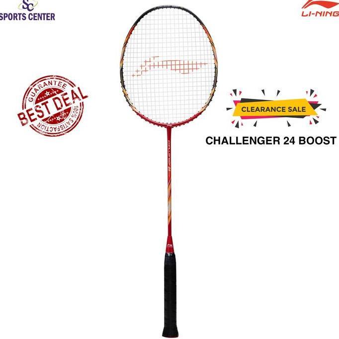 CLEAR SALE RAKET BADMINTON LINING CHALLENGER 24 BOOST RED BLACK