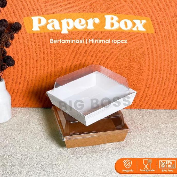 [ECER] Paper Box Burger Sandwich Cake Kue / Burger Box / Paper Box Milkbun Brownies / Paper Box Prem