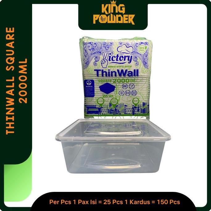 THINWALL SQUARE 2000 ML / KOTAK MAKAN / BOX PLASTIK THIN WALL 2000ML