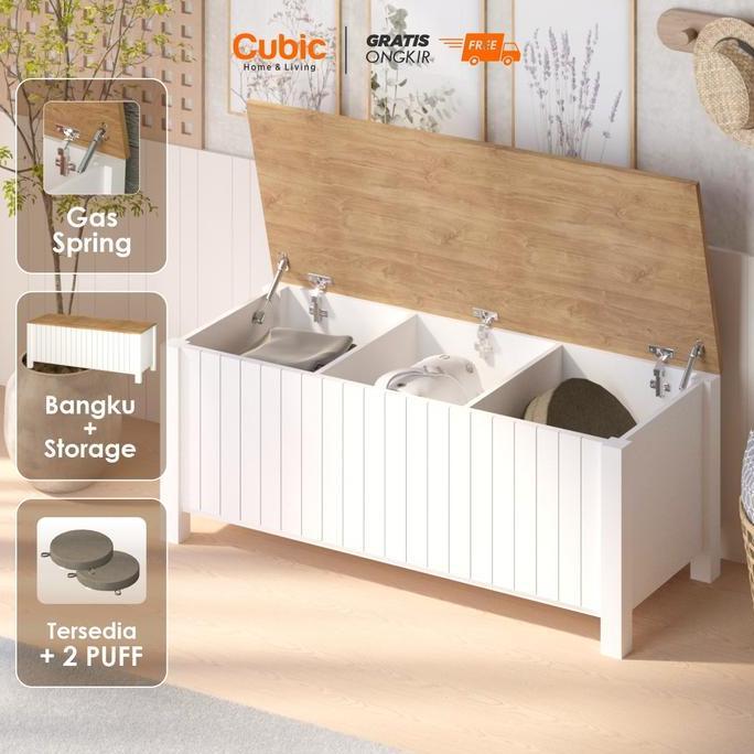 Cubic Bangku Storage Serbaguna / Kursi Samping Panjang Minimalis / GENIO BENCH 120