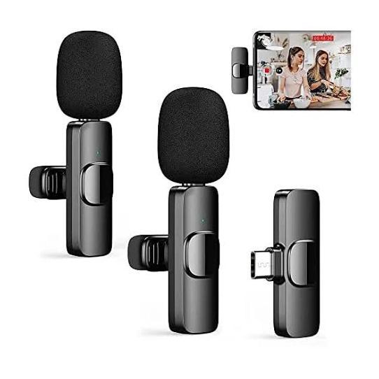 Diskon Microphone K9 2 Mic Type C Android / Dual Mic K9 Tipe C / Dual Microphone Clip On Wireless Bl