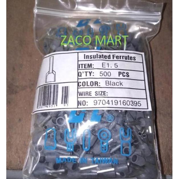 SKUN FERRULES 1,5MM HITAM E 1.5 - BAHAN KUAT
