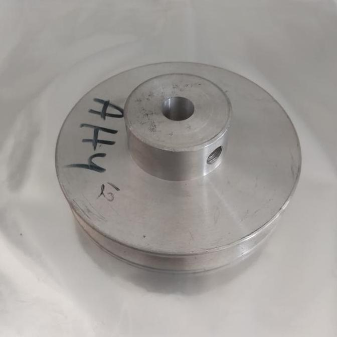 Pulley alumunium A1 - 4 inch as 12 mm puli alumunium
