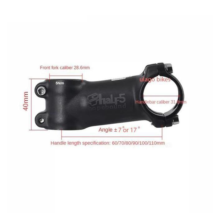 Cycle- Stem Alloy Gt Half5 Os 31.8 Mtb Roadbike 6 17 Derajat Ke Ec90 Ztto Uno Riser Lunje Balugoe Se
