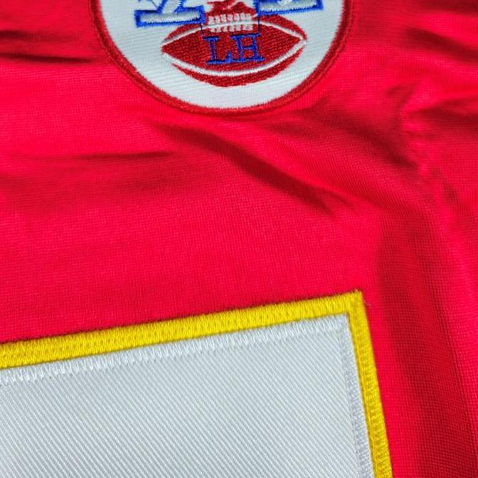 // BORDIR BAJU JERSEY RUGBY AMERICAN FOOTBALL PATRICK MAHOMES KANSAS CITY MERAH ''