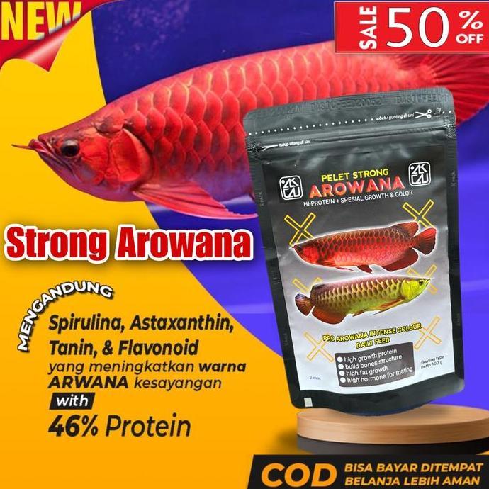 PELET IKAN AROWANA ARWANA SUPER RED GOLDEN RED SILVER RED
