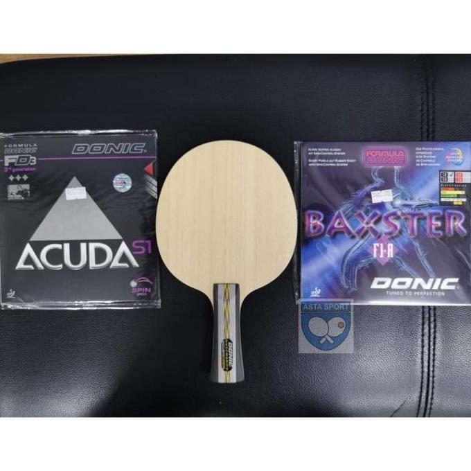 HARGA DISC - Bat tenis meja Donic Original carbon plus rubber set bintik serang