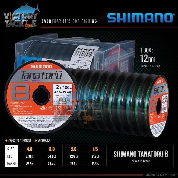 SENAR PANCING / PE Shimano TANATORU X8 CONNECTING MULTICOLOR JAPAN Reel Joran