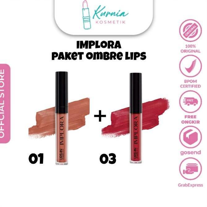 IMPLORA PAKET LIPS OMBRE PAKET LIPCREAM Lipstick Lipstik