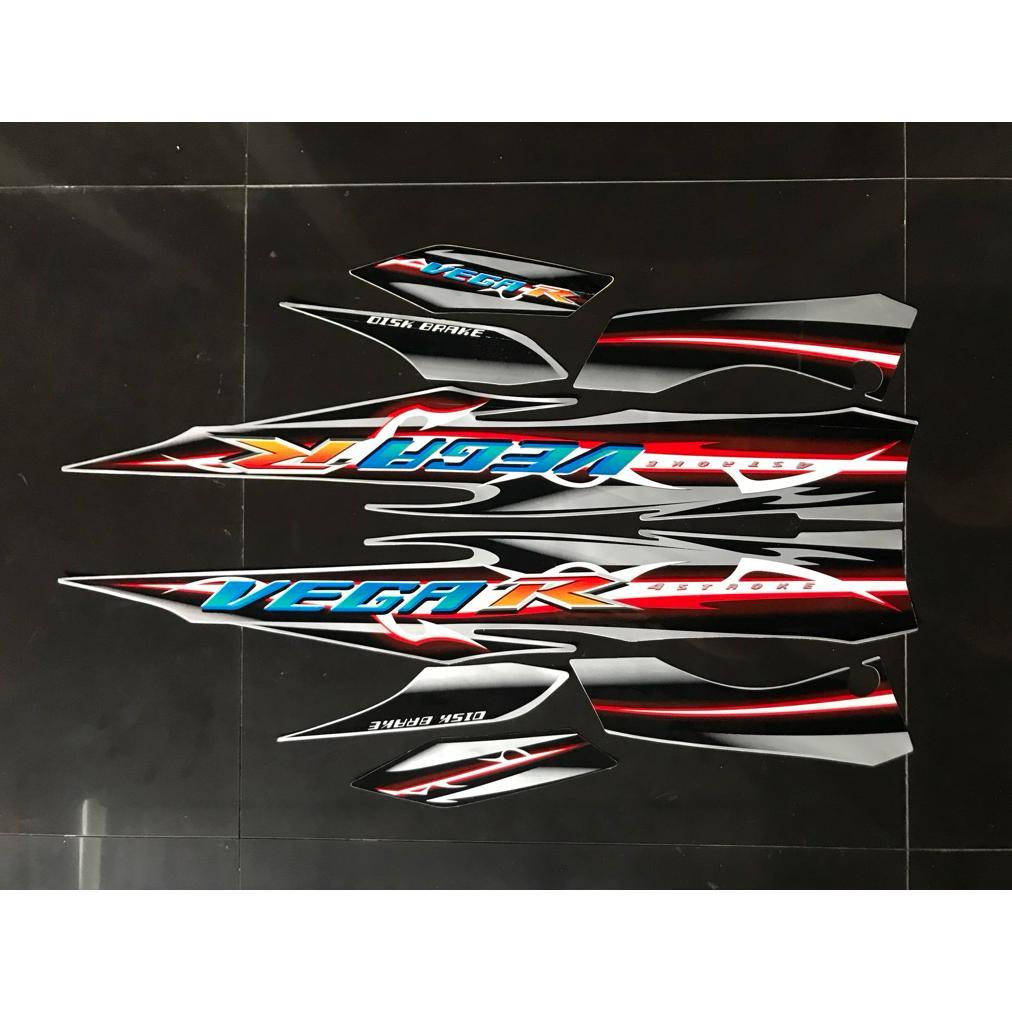 New Striping Stiker Vega R New 2007 Silver Hitam