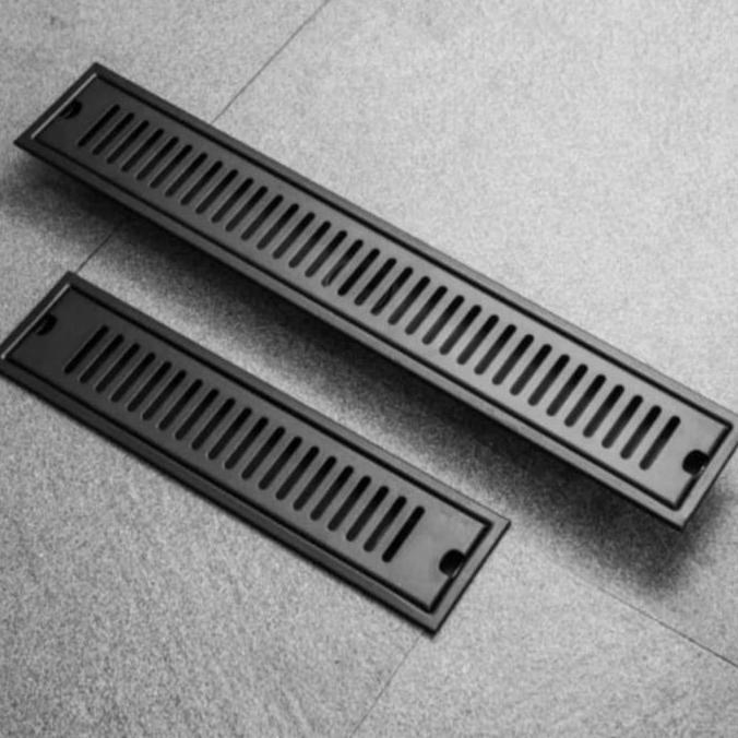 Floor Drain Hitam Kotak Stainless/Floor Drain Garis Panjang