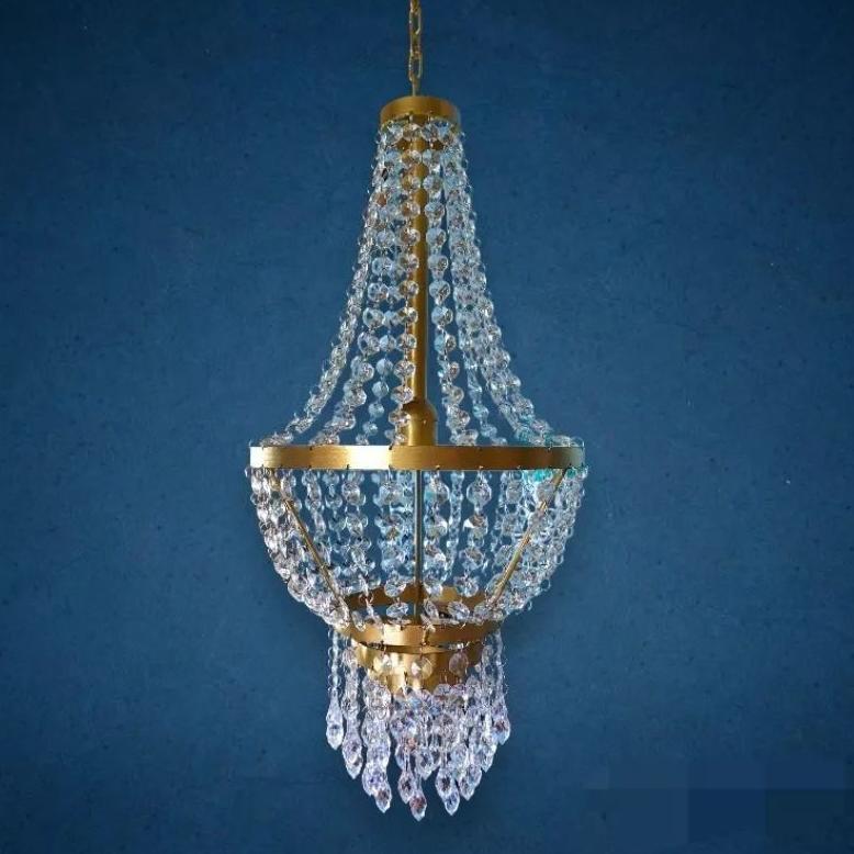 Lampu Kristal Gantung Model Oval Size 6030 Cm Promo