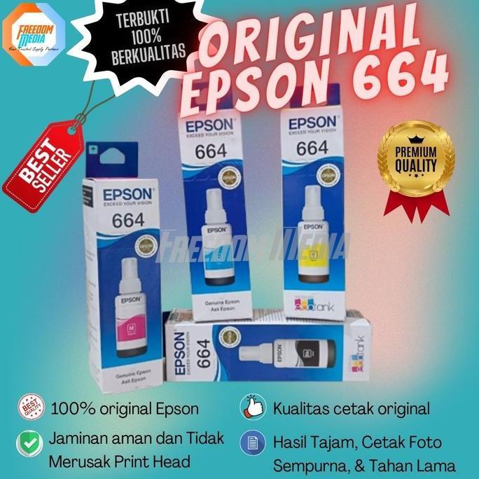 Tinta Original Epson 664 Hitam Warna ORIGINAL-L100 L120 L310 L360 L210