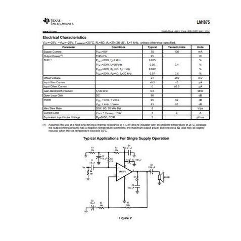 IC LM 1875 / LM1875T LM1875 LM-1875 20W AUDIO POWER AMPLIFIER