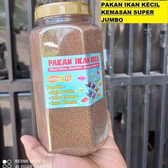 pelet ikan kecil hias guppy cupang moli glofish protein tinggi