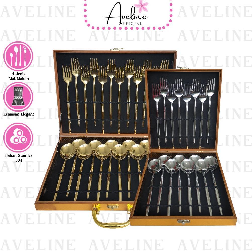Aveline Sendok Set Sultan / Sendok Gold Stainlees Steel / Sendok Gold Set Mewah Sendok Sultan Set El