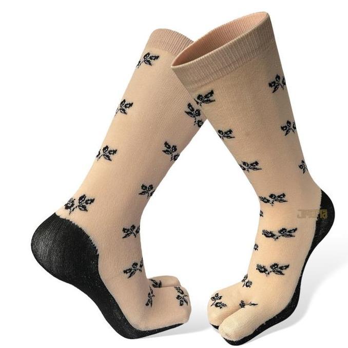 12 Pasang Kaos Kaki Motif Cewek Jempol Batik Muslimah warna kulit Panjang-Pendek- Wanita, Dewasa