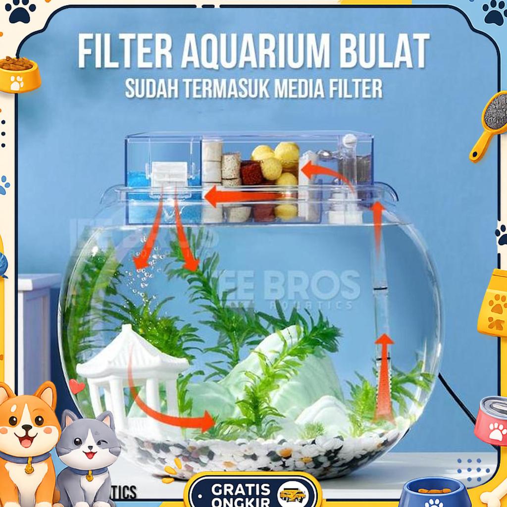 Filter Aquarium Bulat / Fish Bowl Filter / Aquarium Bulat / Fish Bowl