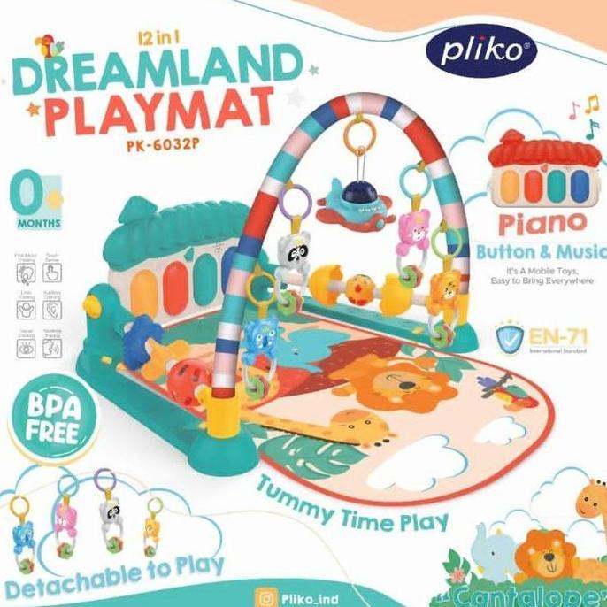 (Good) PMAT28 PLIKO 12IN1 BABY PLAYMAT DREAMLAND PLAYGYM WITH PIANO PK6032P