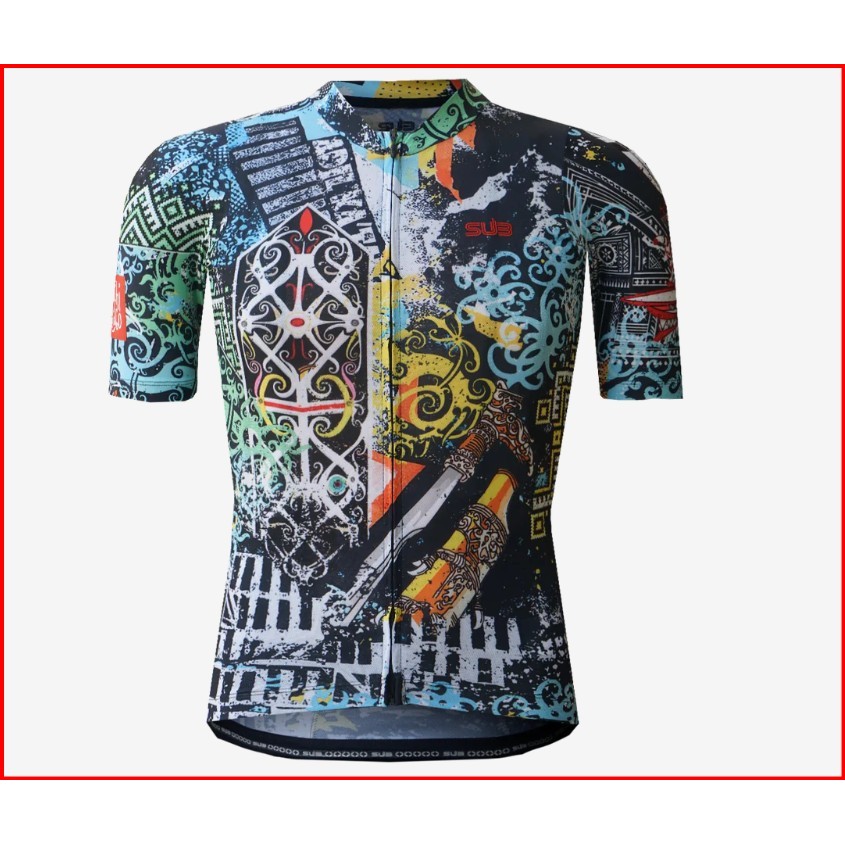 SUB JERSEY ARCHIPELAGO BORNEO UNISEX SHORT CYCLING JERSEY BLACK