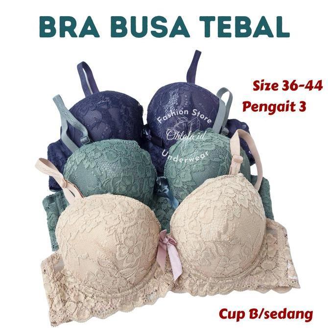 Pilihan - Guini Bra Wanita Dewasa Busa Tebal Kawat Push Up Bh Cewek Cantik Motif Renda Nyaman Bahan 