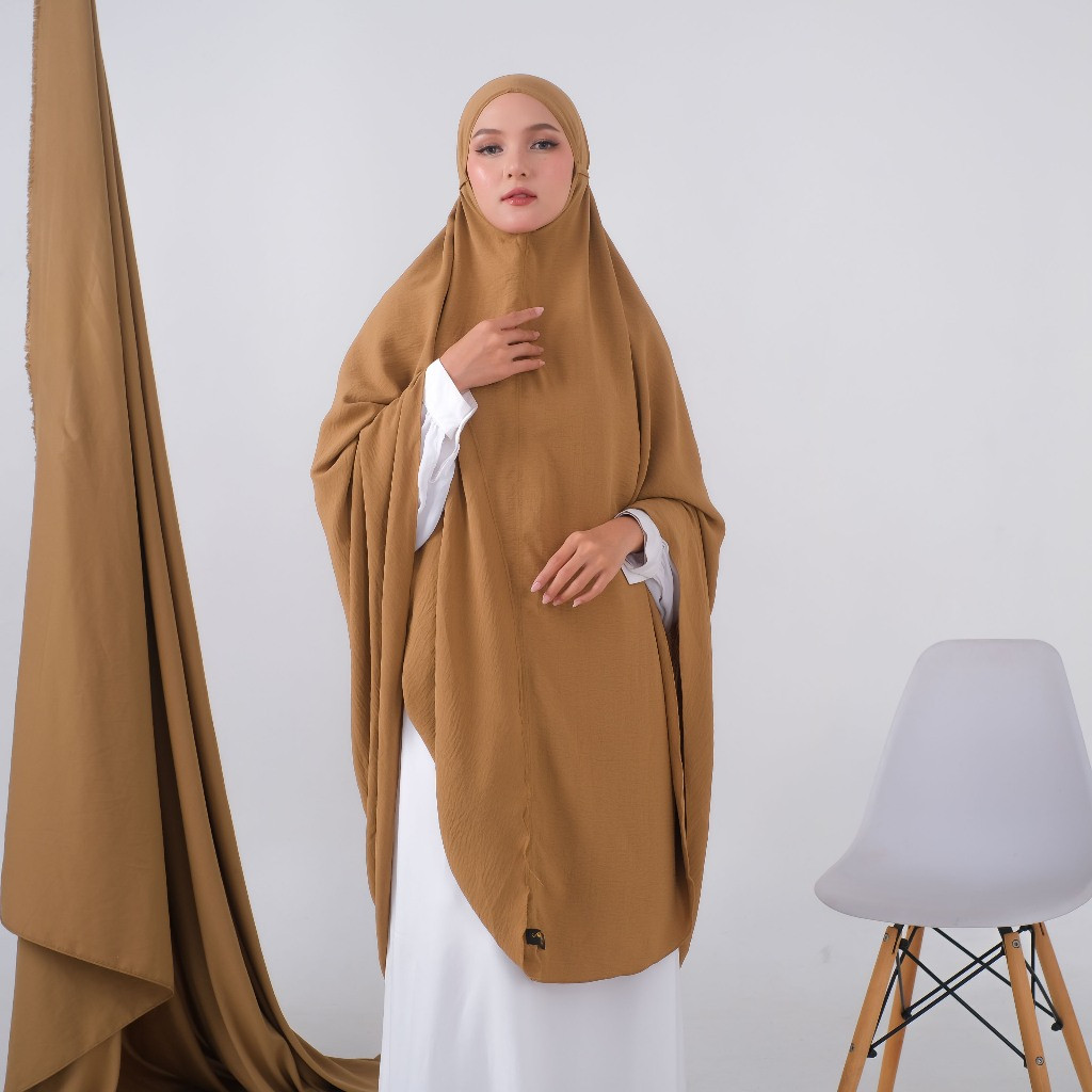 HIJAB JILBAB BERGO KHIMAR MARYAM JUMBO SYARI CRINKLE AIRFLOW PREMIUM NON PET XXXXXl (5XL) 125 x 145