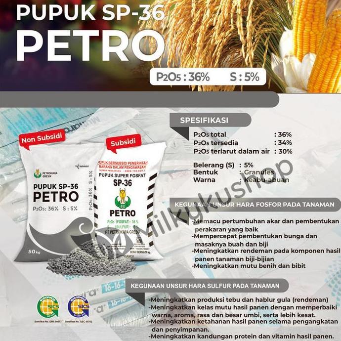 Yard- Pupuk Petro Sp36 Isi 1 Kg Sp 36 Sp36 Kemasan Repack