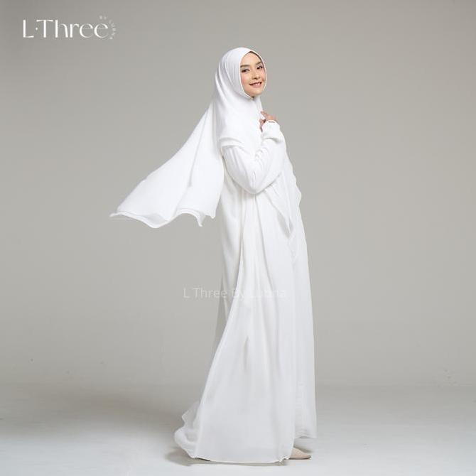 Dress- Maira Gamis Set Umrah - Lthree By Lubna Simple Elegant Gamis Syari Muslim Nita