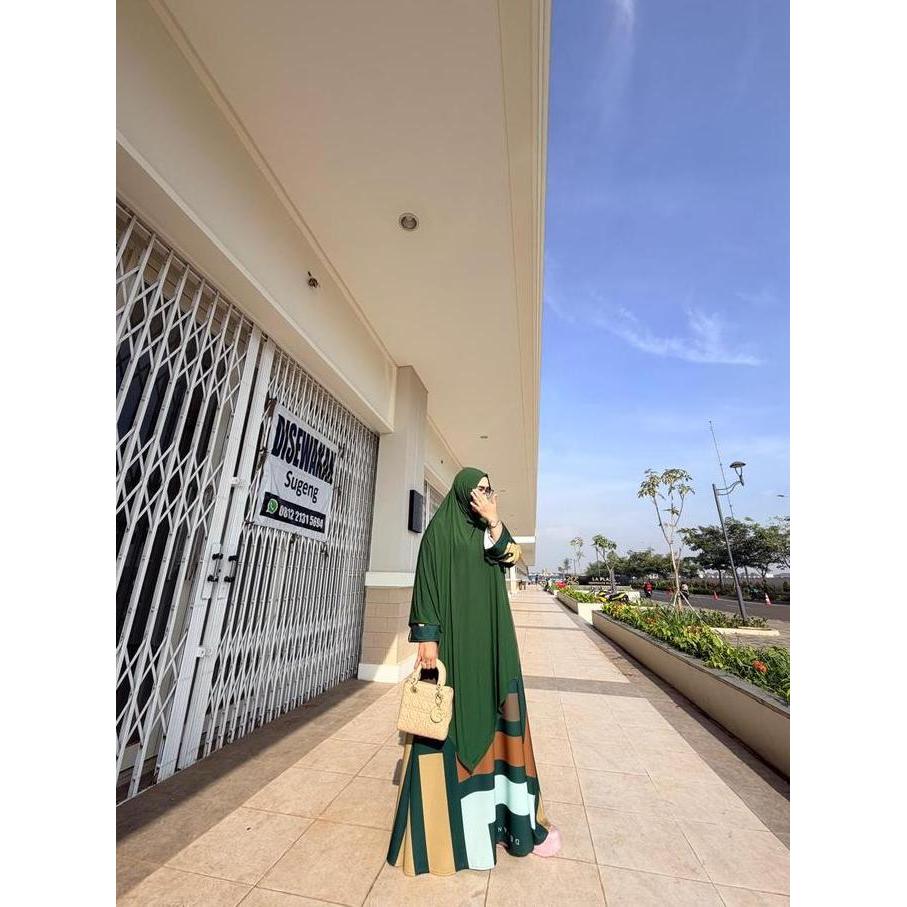 Dress- Najma Abaya Dital Printing Tanpa Hijab