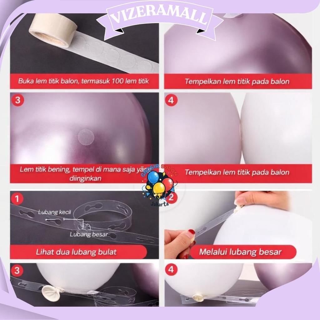 [ISI 100PCS BALON MERAH PUTIH PREMIUM - FREE LEM BALON & CHAINSTRIP] - Paket Balon Latex Kemerdekaan
