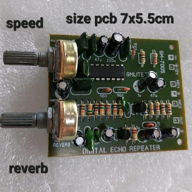 HIMAX GM 7005 ECHO REVERB DIGITAL MIC ECHO REFEATER 2 POT POTENSIO 810 820 2 TR + SPEED REVERB GM700