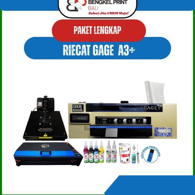 PAKET LENGKAP PRINTER RIECAT GAGE | PAKET USAHA MESIN SABLON KAOS | MESIN PRINT KAOS | JERSEY | POLO