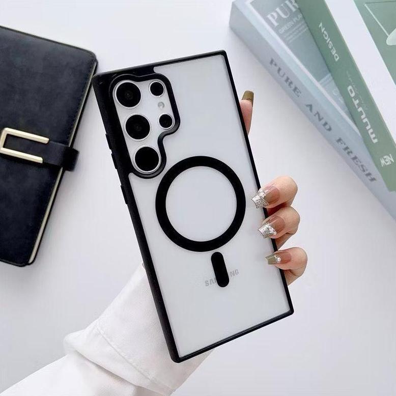 Limited Case Magsafe List Black For Samsung S22 S23 S24 S25 Plus Ultra Fe Anti Kuning Transparan Pre