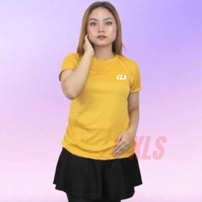 DF202 - KLS Kaos Senam Wanita Manset Lengan Pendek Cewek Pakaian Sport Zumba Aerobic baju olahraga p