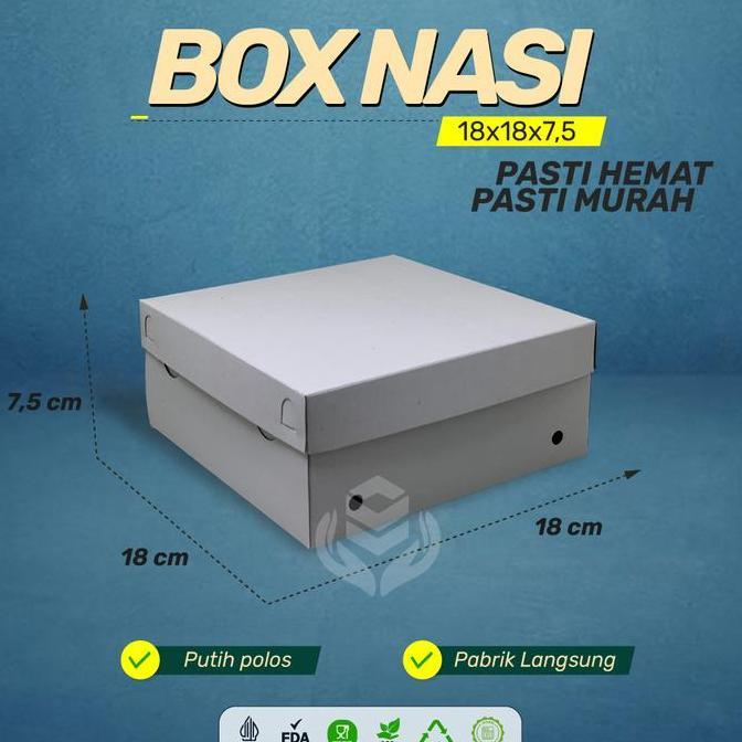 (25 PCS) Dus Nasi 18X18 Box Nasi 18x18 Dus Nasi Kotak  Box 18x18 //BB4D3