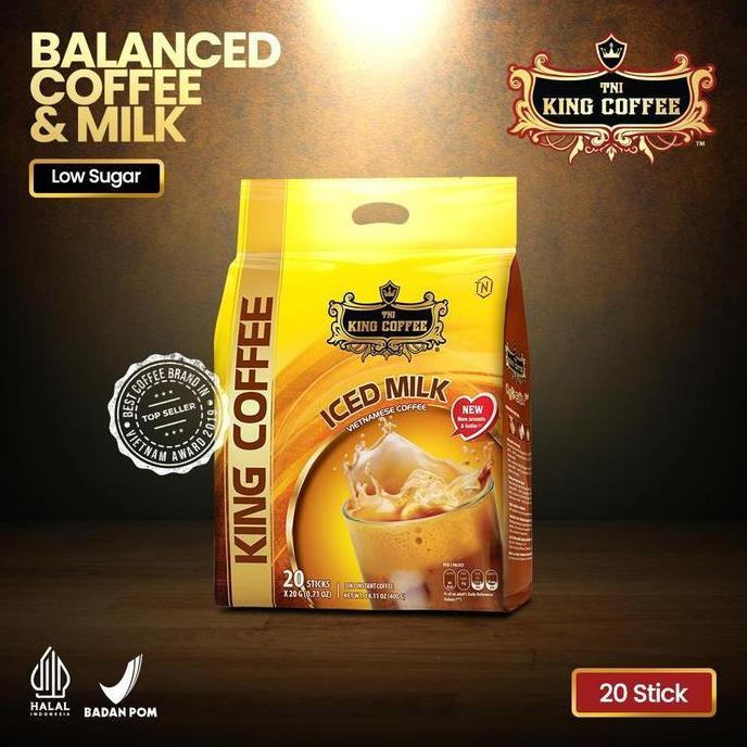 Drink- Kopi Instan Import Vietnam Tanpa Ampas Iced Milk Trung Nguyen King Coffee Isi 20 Stik - Robus