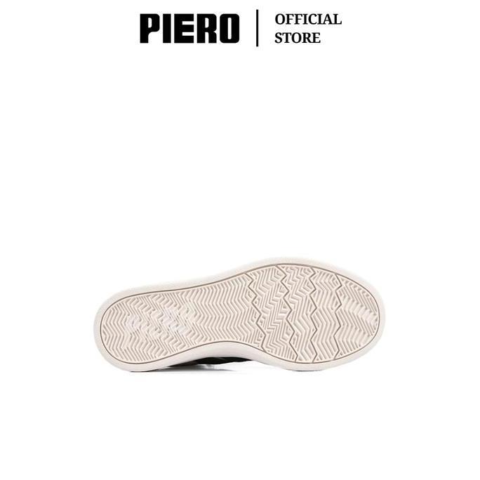 PIERO SEPATU SNEAKERS COURT DERBY JR GREEN BLACK OFF WHITE PIE1000158