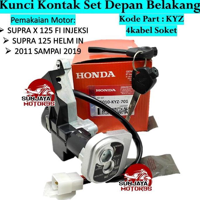 Kunci Kontak Supra X 125 Fi Injeksi Helm In Set + Kunci Jok Belakang Kyz Accessories Motor  Anak Kab