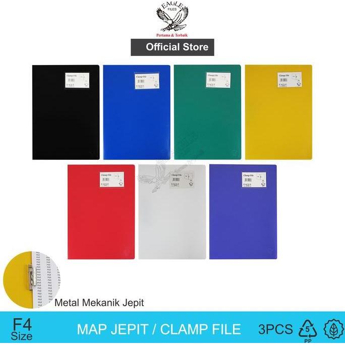 Goodseller- Map Jepit EAGLE Files F4 Clip File Map Snelhecter Isi 3 Pcs