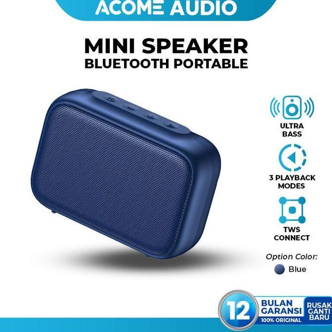 [TOP SELLER] ACOME Super Bass Speaker Bluetooth A1 A5 A10 A15 A16 A17 A20 5.2 10W - resmi 1 Diskon