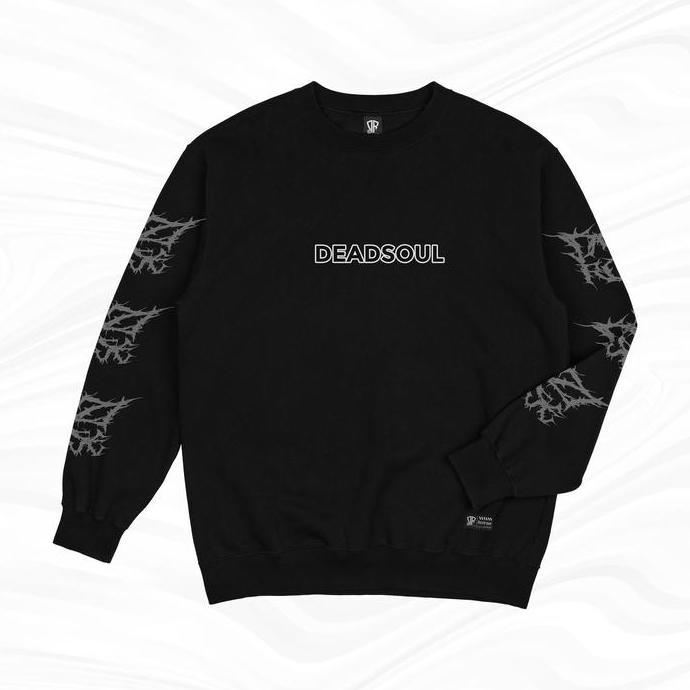 Dezirose Sweater Crewneck Deadsoul Pria Wanita Distro Hitam Fleece 280gsm Tebal Premium Size M-XXL U