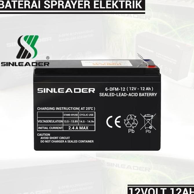 BATERAI AKI SPRAYER ELEKTRIK 12 VOLT 12 AH SINLEADER BATERAI 12V 12AH BEST SELLER
