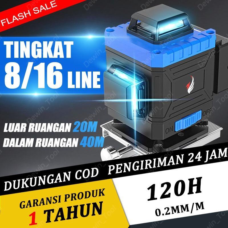 Laser Tukang Bangunan 8/12/16Line Waterpass Laser Multifungsi Laser Level 4D 16 Line