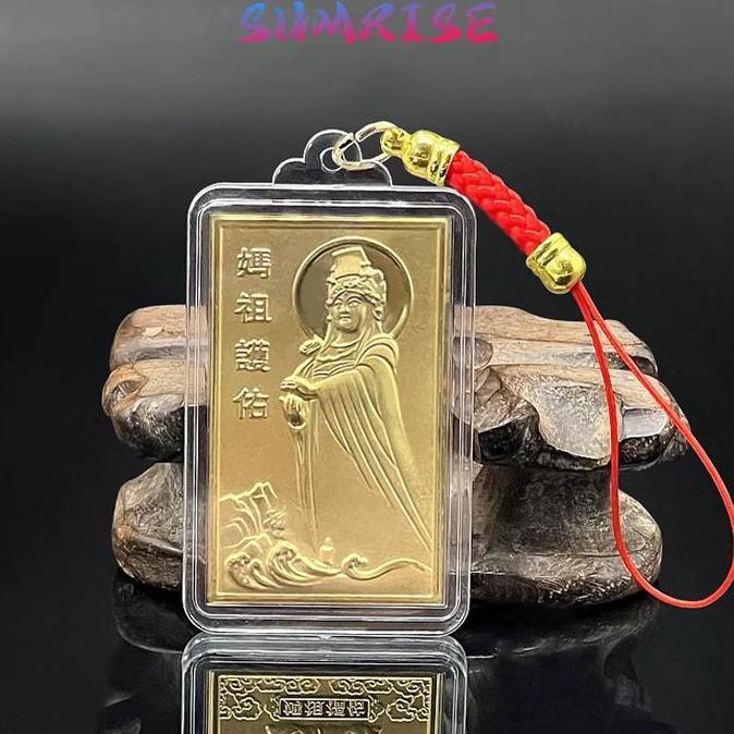 CAOROKY Gantungan Kunci MaZu Goldcoin Koin Keychain Ornamen China Money Amulet Asli Gantungan Kunci 