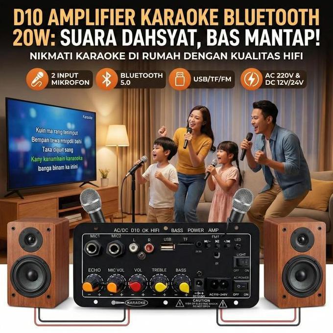 SAMOJAPAN Modul Kit Power Amplifier Board D10 Digital Audio Bluetooth 20 Watt 2.0 Channel HIFI Karao