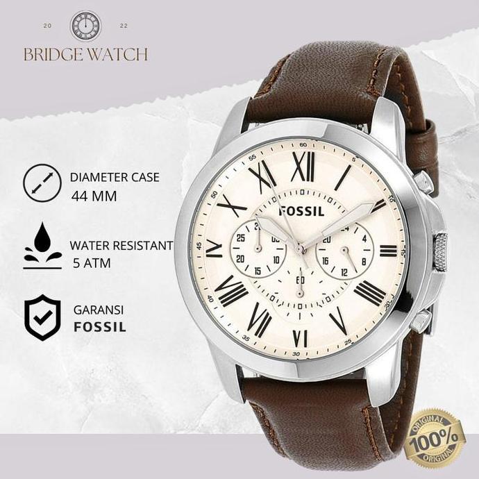 opalveroz - Jam Tangan Pria Fossil Grant FS4735 Chronograph Analog Kulit Casual Ekslusif Original