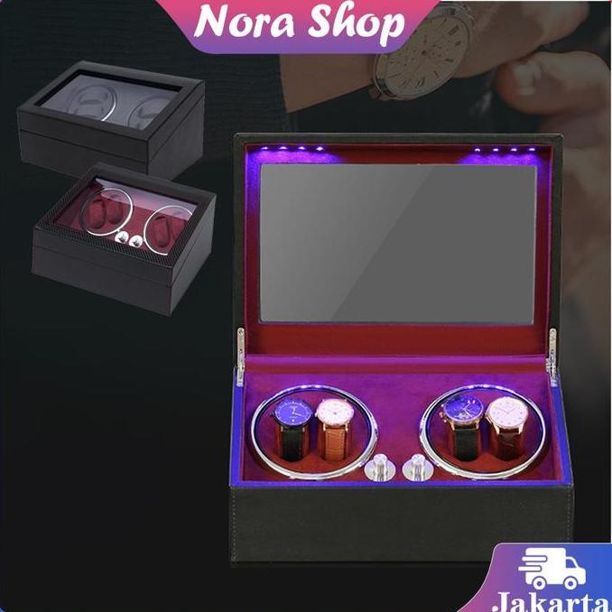 CLAKONE Lampu Biru Pemutar Jam Tangan Otomatis 4+6 / Display Jam Tangan Putar