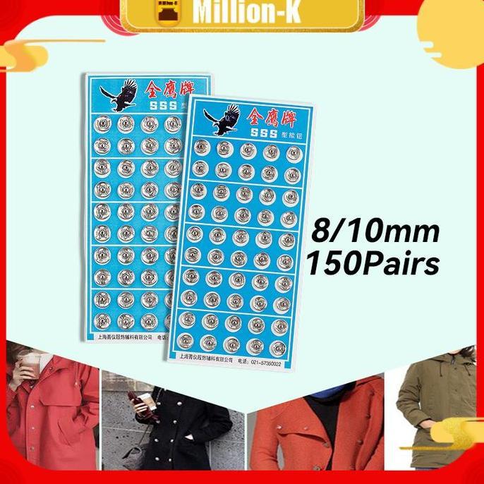 DHIEMUSH 150Pasang Kancing Cetet / Press Studd / Kancing Jepret Anti Karat