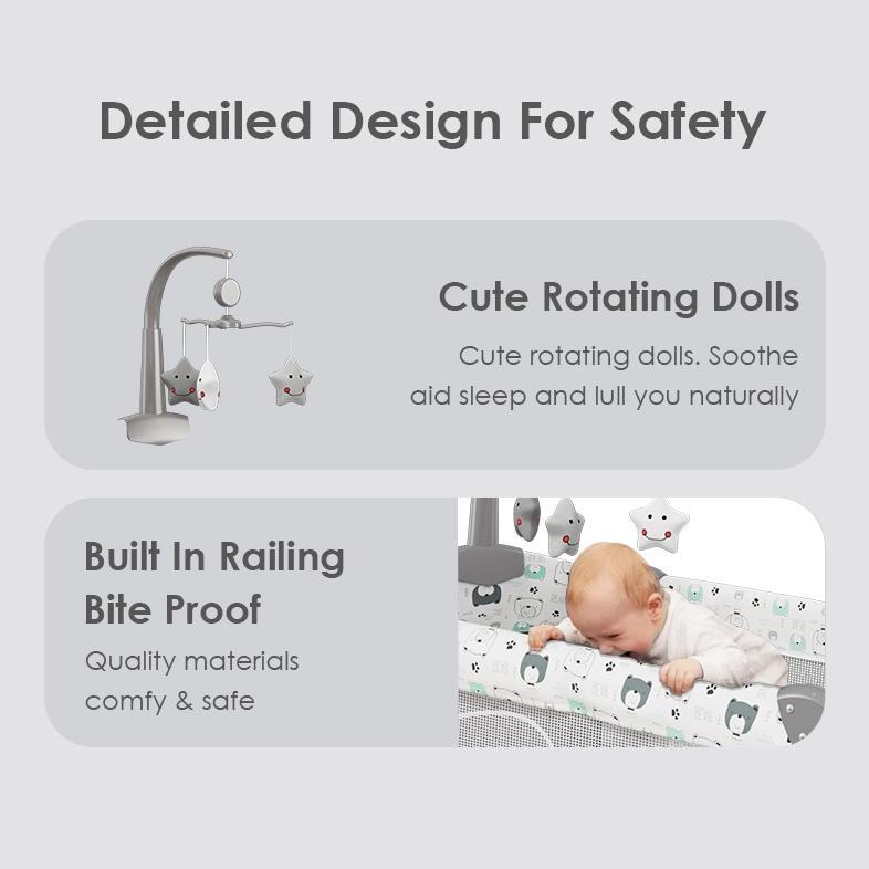 COCOBB Box Bayi Tempat Tidur Bayi Ranjang Bayi Goyang Baby Crib Buka Samping