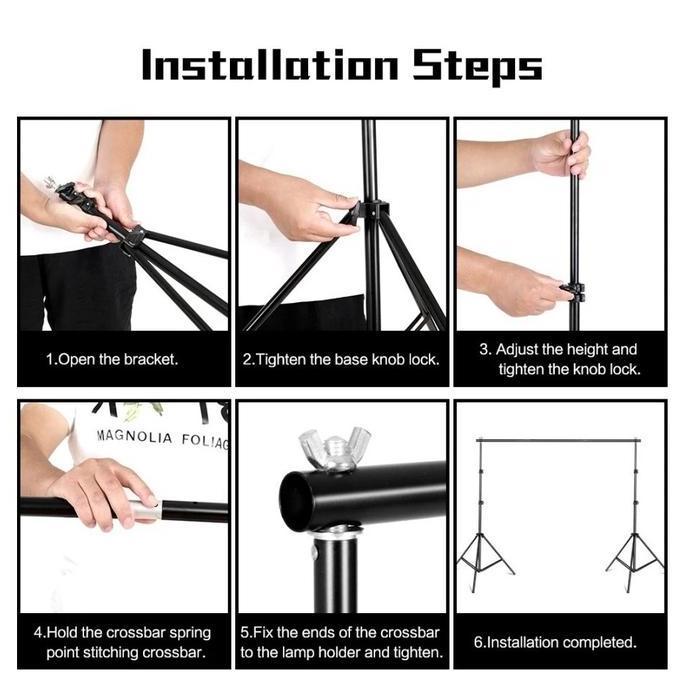 Tiang Kain Foto Green Screen Tripod Gawang Stand 3x2.5 M Back Ground Backdrop Studio Latar Belakang 